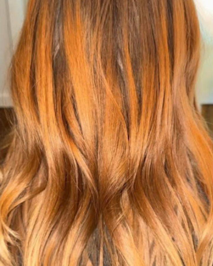 Before: brassy orange, uneven ends