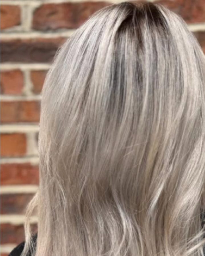 After: cool, bright icy blonde