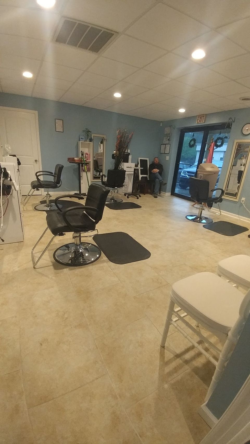Styling chairs inside Curl Up And Dye Hair Salon, Johnson City TN